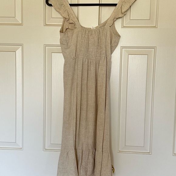 Oatmeal Linen Blend Sundress - Picture 2 of 4